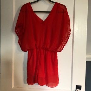 Red romper- fully lined.